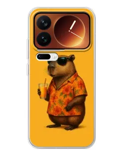 Чехол для Xiaomi 17 Pro с картинкой «Капибара на отдыхе»