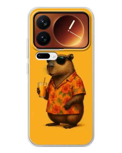 Чехол для Xiaomi 17 Pro с картинкой «Капибара на отдыхе»