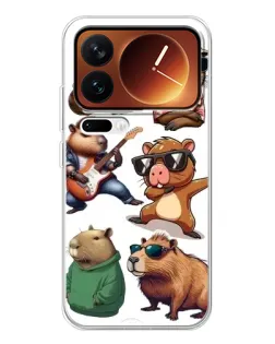 Чехол для Xiaomi 17 Pro с картинкой «Крутые капибары музыканты»