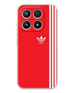 Чехол для Xiaomi 17 с картинкой «Красный минимализм Adidas»