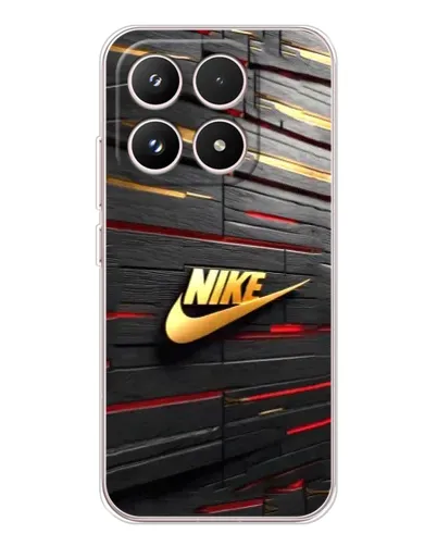 Чехол для Xiaomi 17 с картинкой «Золотой Nike на металле»