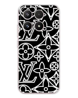 Чехол для Xiaomi 17 с картинкой «Черно-белый узор LV»