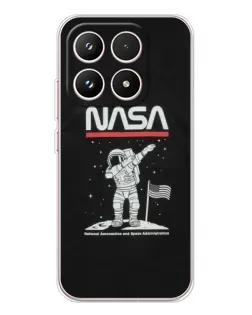 Чехол для Xiaomi 17 с картинкой «NASA — шагаем по Луне»