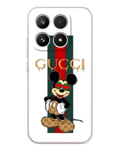 Чехол для Xiaomi 17 с картинкой «Микки Маус Gucci — полосы»