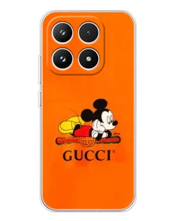 Чехол для Xiaomi 17 с картинкой «Микки Маус Gucci — оранж»