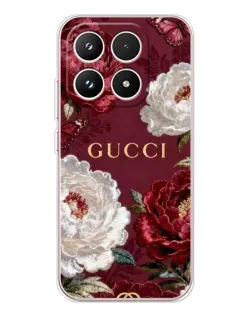Чехол для Xiaomi 17 с картинкой «Gucci — бордовые розы»