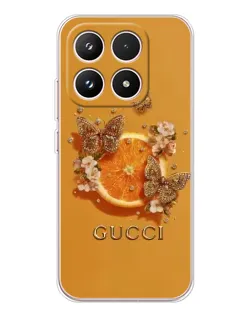 Чехол для Xiaomi 17 с картинкой «Gucci — золотые бабочки»