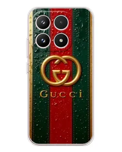 Чехол для Xiaomi 17 с картинкой «Gucci — фирменная полоса и золото»