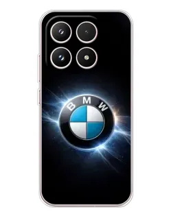 Чехол для Xiaomi 17 с картинкой «BMW — неоновое сияние»