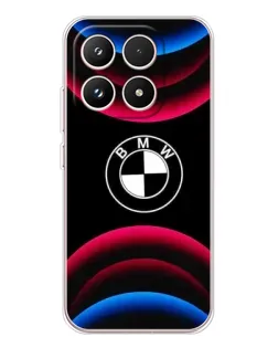 Чехол для Xiaomi 17 с картинкой «Логотип BMW и неоновые дуги»