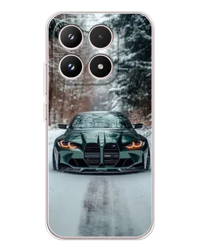 Чехол для Xiaomi 17 с картинкой «BMW в зимнем лесу»