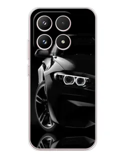 Чехол для Xiaomi 17 с картинкой «Черная BMW — профиль»