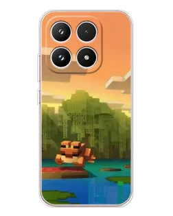 Чехол для Xiaomi 17 с картинкой «Майнкрафт закат солнца»