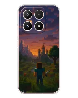 Чехол для Xiaomi 17 с картинкой «Стив у башни»