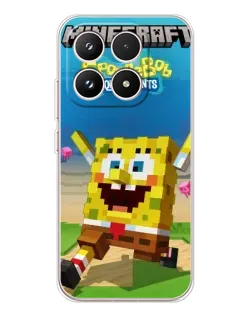 Чехол для Xiaomi 17 с картинкой «Губка Боб Minecraft»