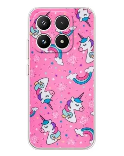 Чехол для Xiaomi 17 с картинкой «Unicorn паттерн розовый»