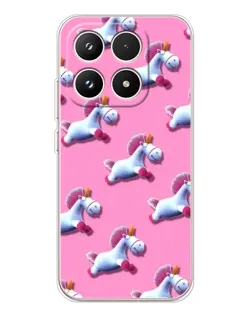 Чехол для Xiaomi 17 с картинкой «Единороги на розовом»