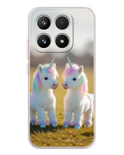 Чехол для Xiaomi 17 с картинкой «Пара единорогов»