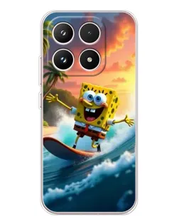 Чехол для Xiaomi 17 с картинкой «Губка Боб серфингист»