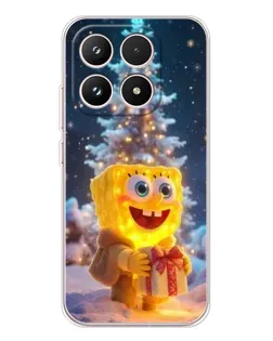 Чехол для Xiaomi 17 с картинкой «Рождественский Спанч Боб»