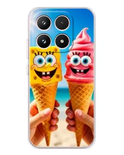 Чехол для Xiaomi 17 с картинкой «Спанч Боб мороженое»