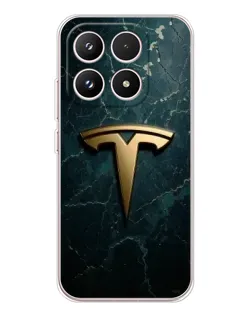 Чехол для Xiaomi 17 с картинкой «Мраморная Tesla Gold»