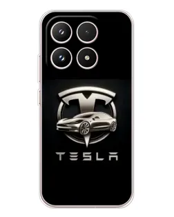 Чехол для Xiaomi 17 с картинкой «Tesla — серебристое авто»