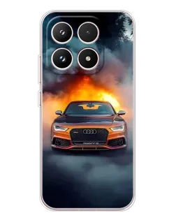 Чехол для Xiaomi 17 с картинкой «Audi в огненном дыму»