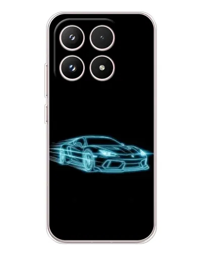 Чехол для Xiaomi 17 с картинкой «Неоновый контур Lamborghini»