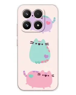 Чехол для Xiaomi 17 с картинкой «Pusheen трио»