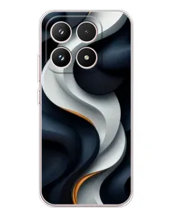 Чехол для Xiaomi 17 с картинкой «Объемные черно-белые ленты»