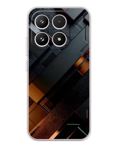 Чехол для Xiaomi 17 с картинкой «Черные геометрические блоки»