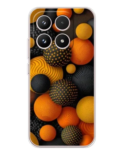 Чехол для Xiaomi 17 с картинкой «Объемные оранжевые сферы»