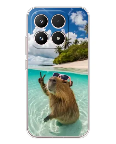 Чохол для Xiaomi 17 з картинкою «Капібара на морі»