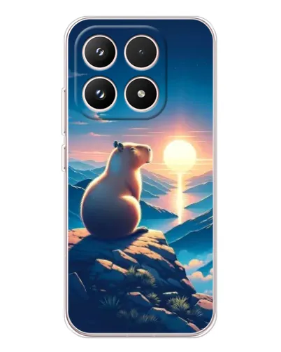 Чохол для Xiaomi 17 з картинкою «Захід сонця з капібарою»