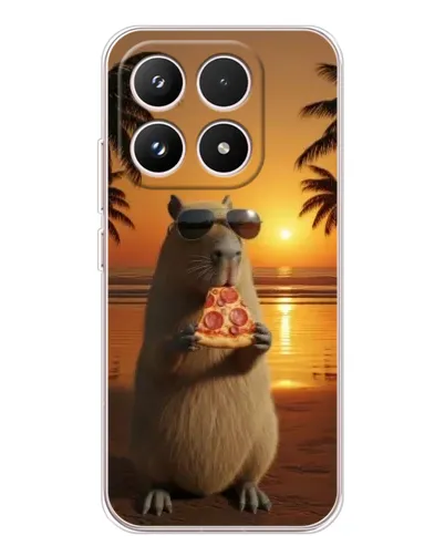 Чохол для Xiaomi 17 з картинкою «Капібара з піцою»