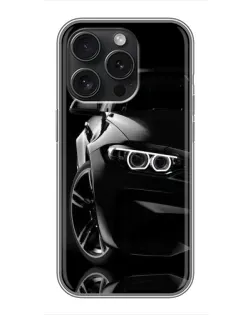 Чехол для Xiaomi 17T с картинкой «Черная BMW — профиль»