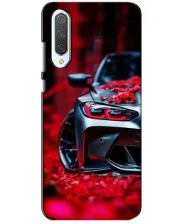 Чохол для Xiaomi CC9 з картинкою «Спортивна BMW та квіти»
