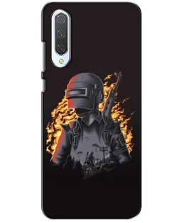 Чехол для Xiaomi CC9 с картинкой «PUBG — огненный силуэт»