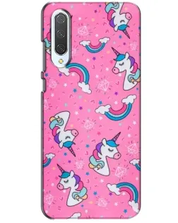 Чехол для Xiaomi CC9 с картинкой «Unicorn паттерн розовый»