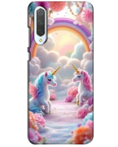 Чехол для Xiaomi CC9 с картинкой «Радуга и единороги»