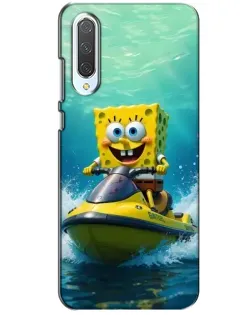 Чохол для Xiaomi CC9 з картинкою «Спанч Боб на гідроциклі»