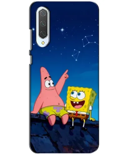 Чехол для Xiaomi CC9 с картинкой «Губка Боб и Патрик ночью»