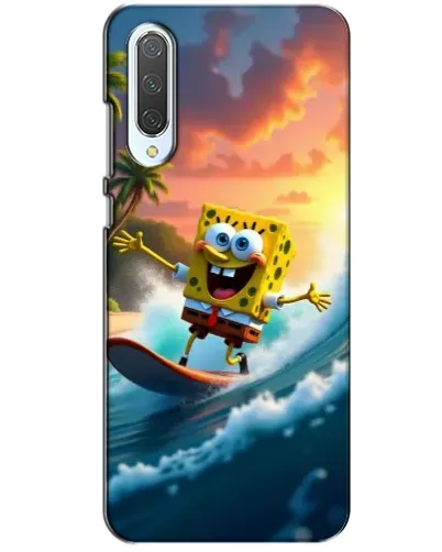 Чехол для Xiaomi CC9 с картинкой «Губка Боб серфингист»