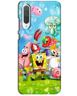 Чехол для Xiaomi CC9 с картинкой «Губка Боб и друзья»
