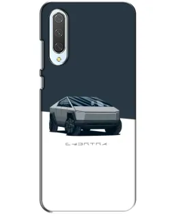 Чехол для Xiaomi CC9 с картинкой «Серебристый Cybertruck Tesla»