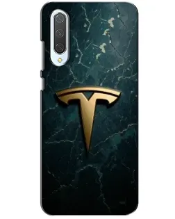 Чехол для Xiaomi CC9 с картинкой «Мраморная Tesla Gold»