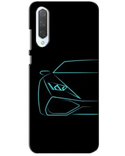 Чехол для Xiaomi CC9 с картинкой «Голубой силуэт Lamborghini»