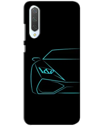 Чехол для Xiaomi CC9 с картинкой «Голубой силуэт Lamborghini»