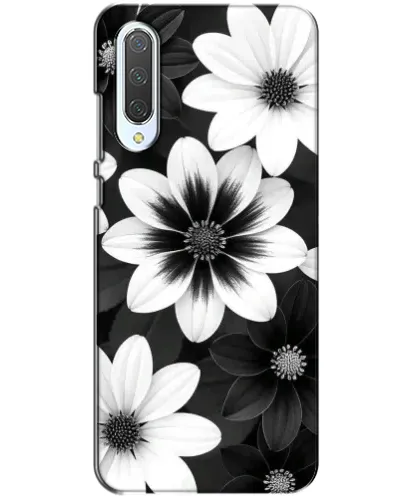 Чехол для Xiaomi CC9 с картинкой «Монохромные астры»